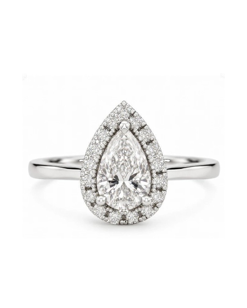 Platinum Diamond Halo Ring