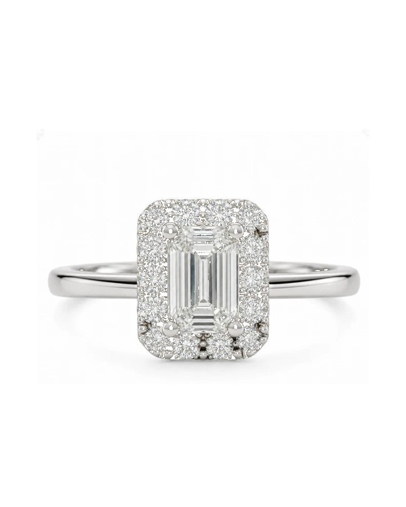 Platinum Diamond Halo Ring