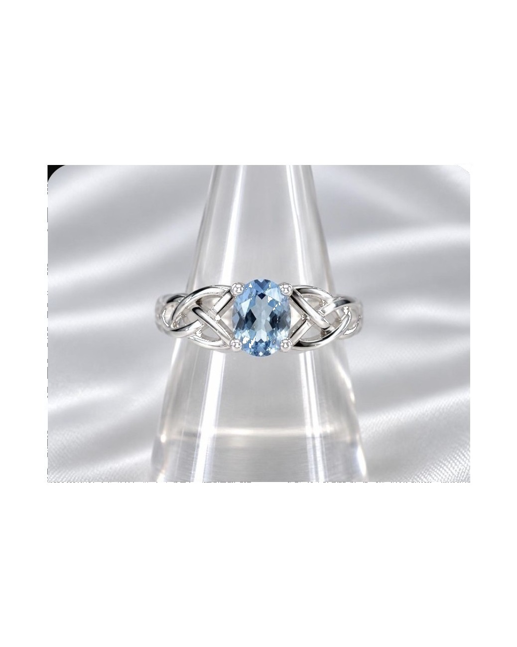 Aquamarine Celtic ring