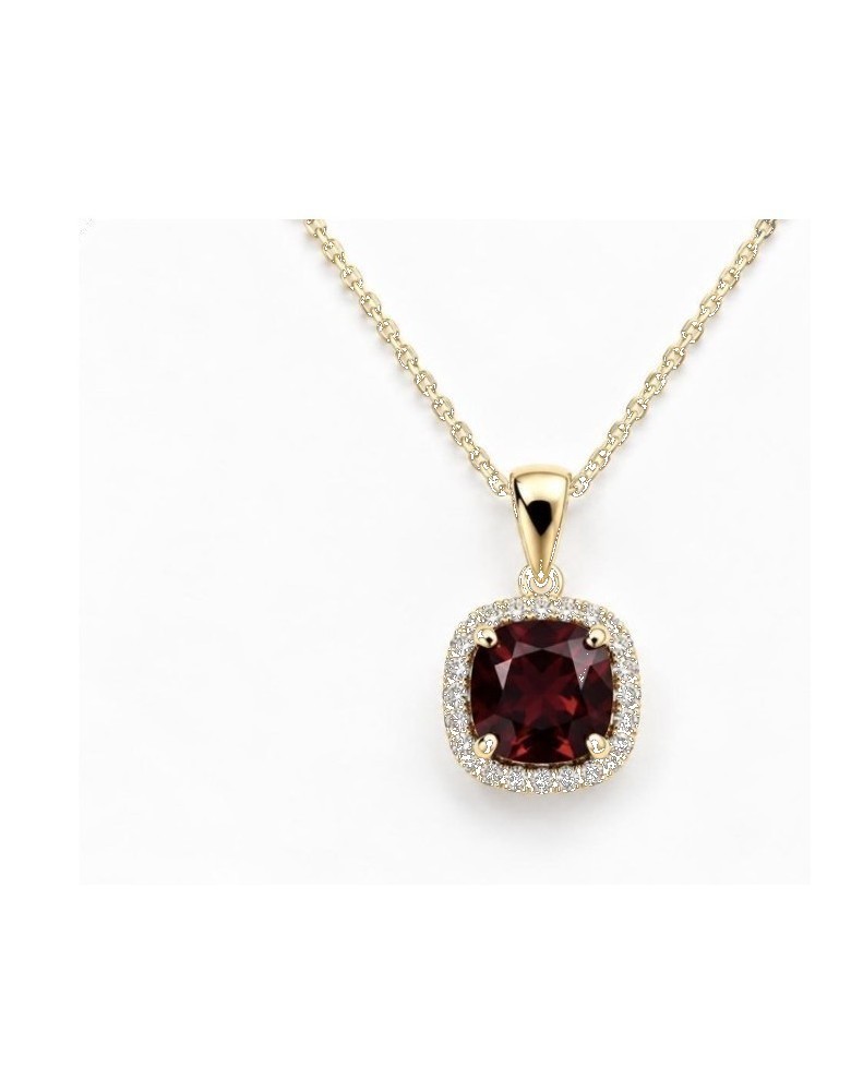 Garnet and diamond pendant