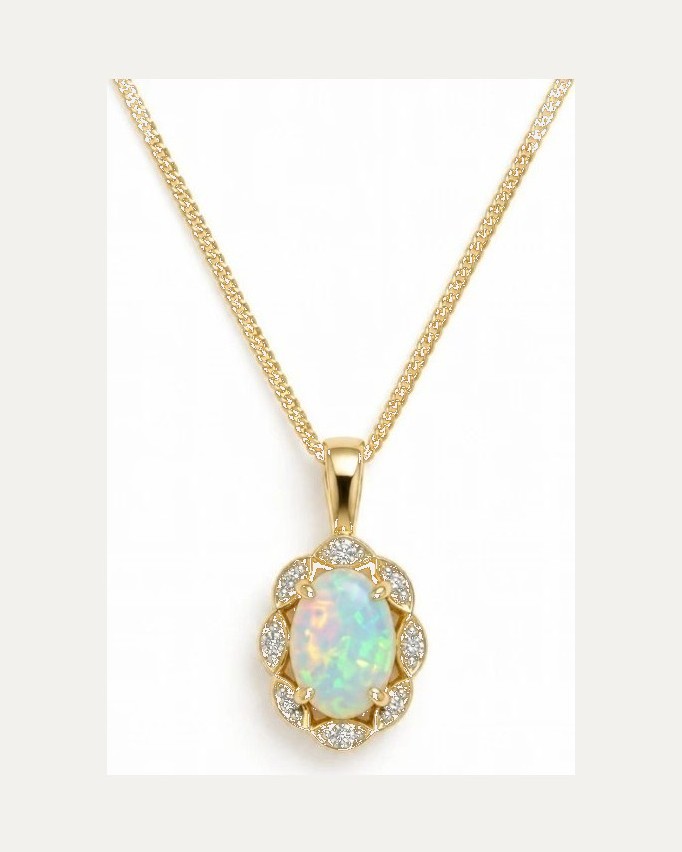 Opal & Diamond Pendant