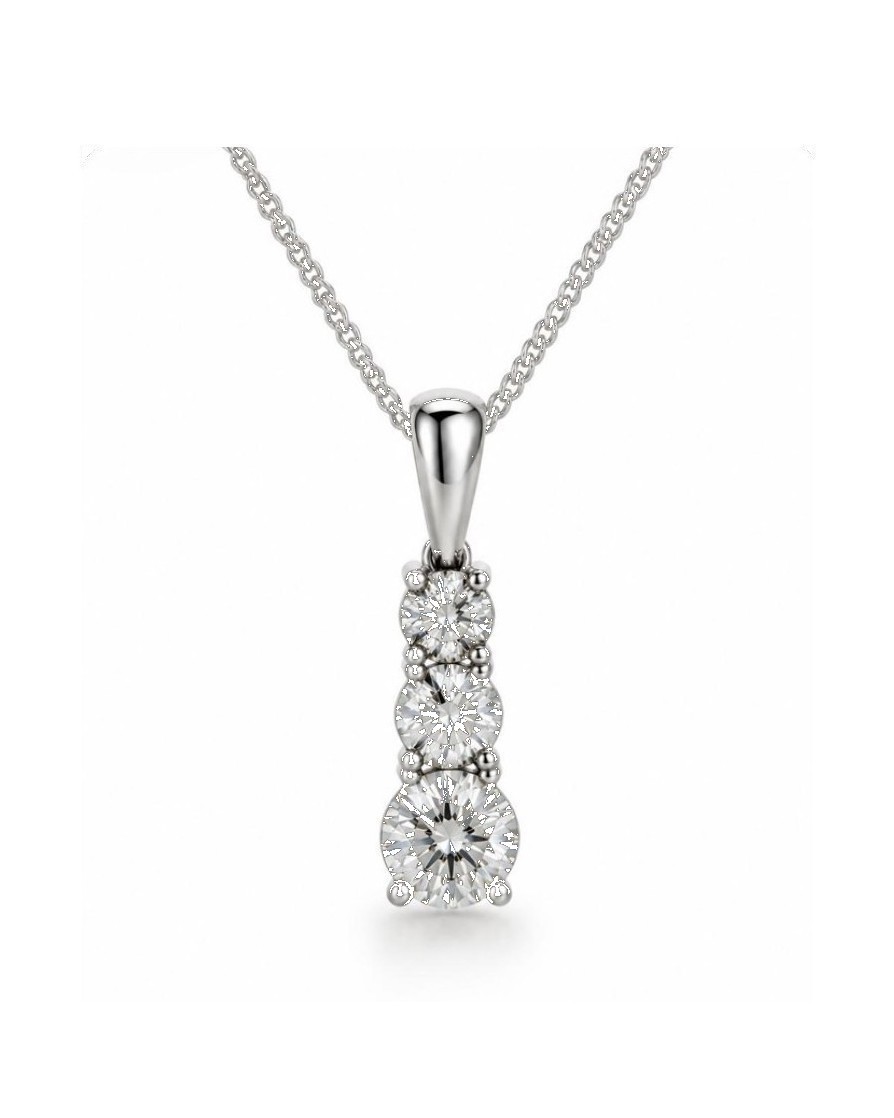 Graduated Diamond Drop Pendant