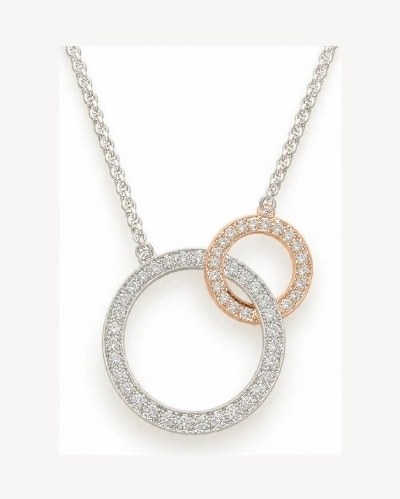 Rose & White Gold Diamond Pendant