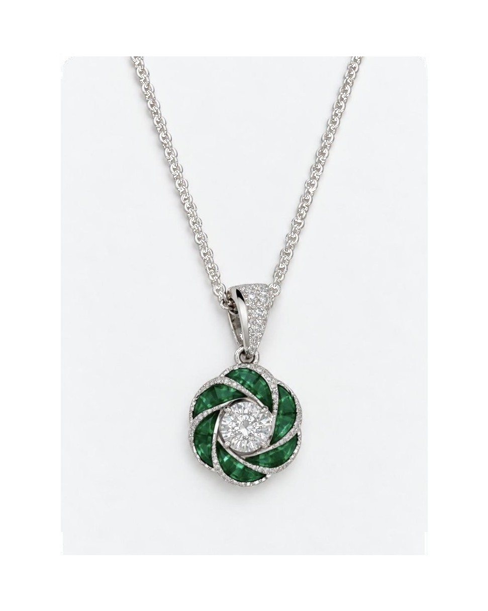 Diamond and Emerald Pendant