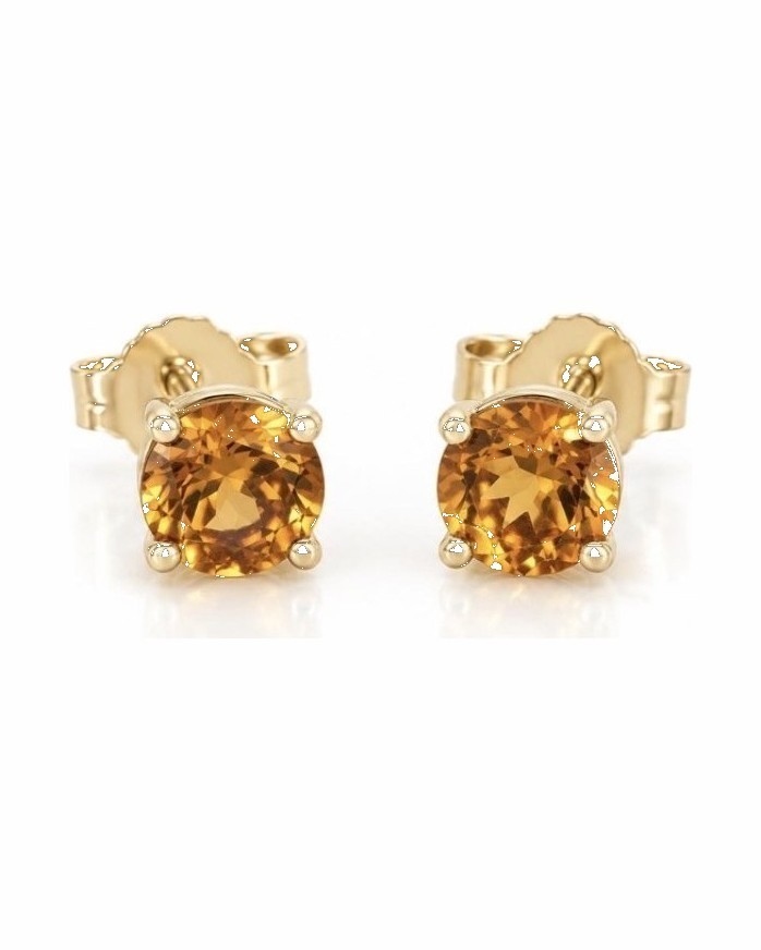 Yellow CZ Stud Earrings