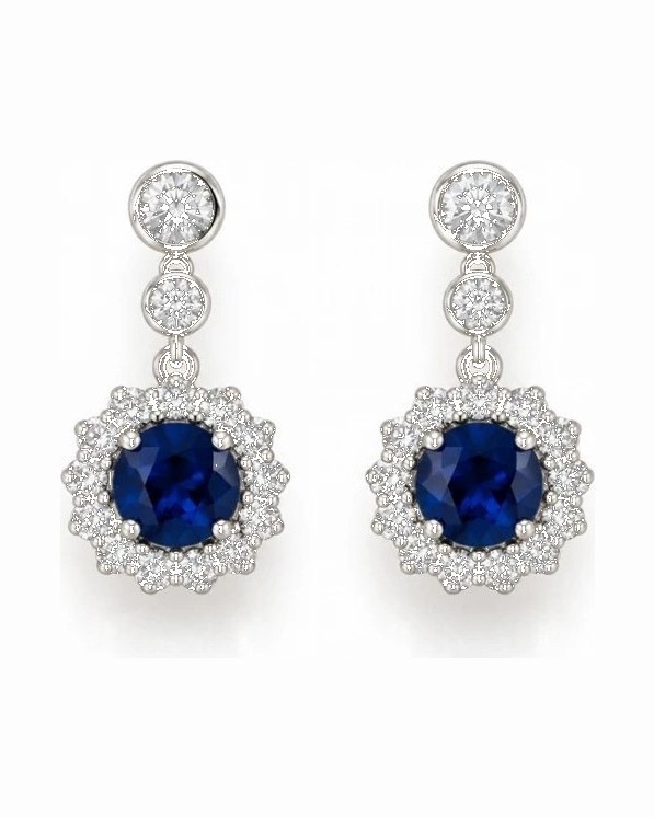 Sapphire & Diamond Drop Earrings