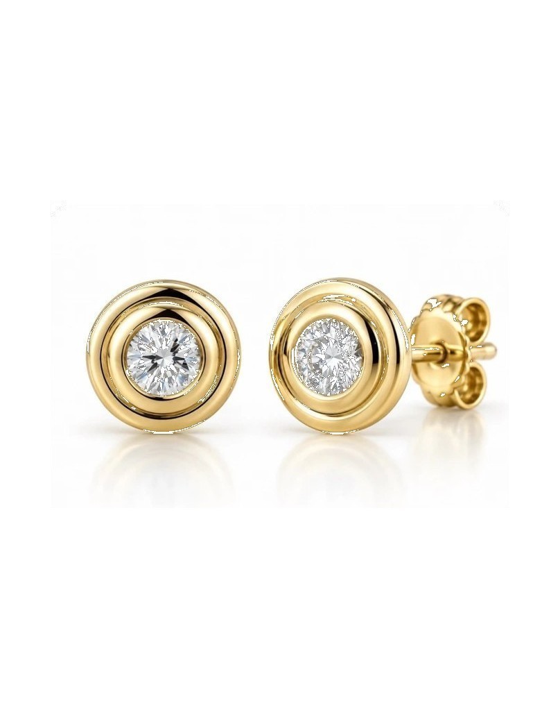 Diamond Bezel Stud Earrings