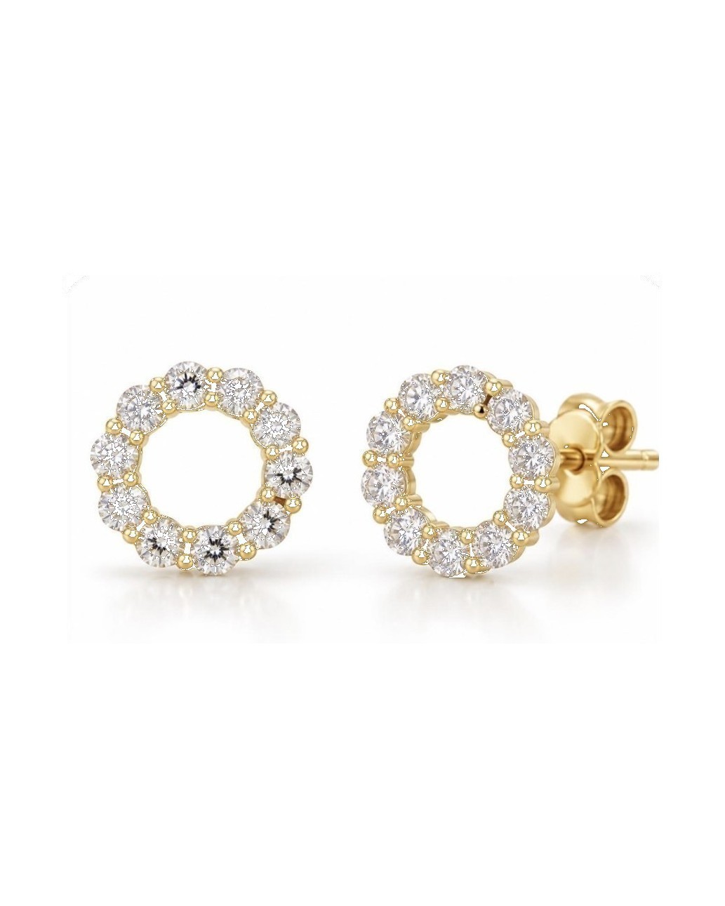 Diamond Circle Earrings