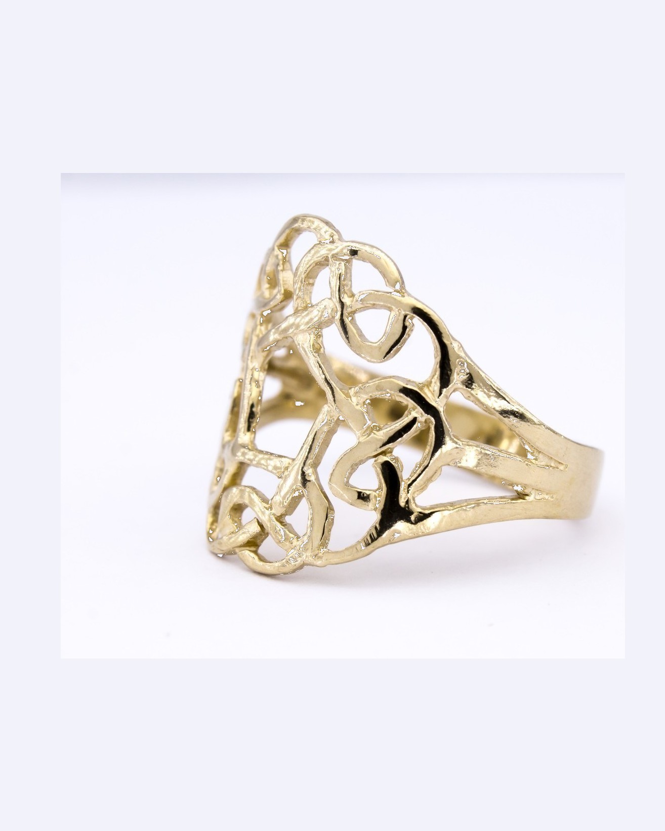 Open work Celtic ring 9ct White Gold Size J
