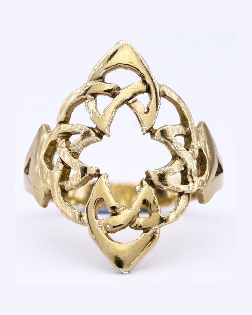 Open work Celtic ring 9ct yellow Gold Size L